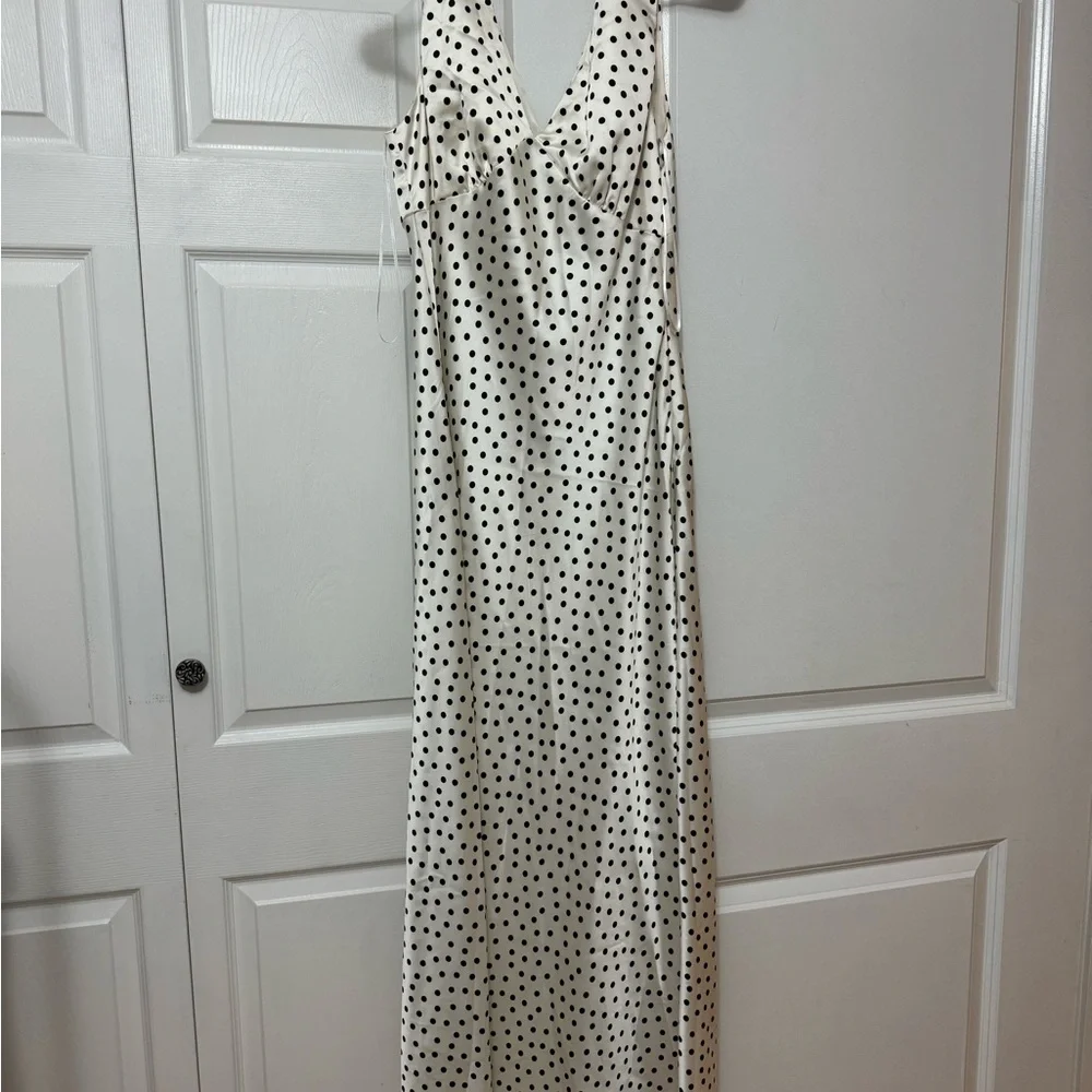 Zara Black and White Polka Dot Maxi Dress - Picture 1 of 5